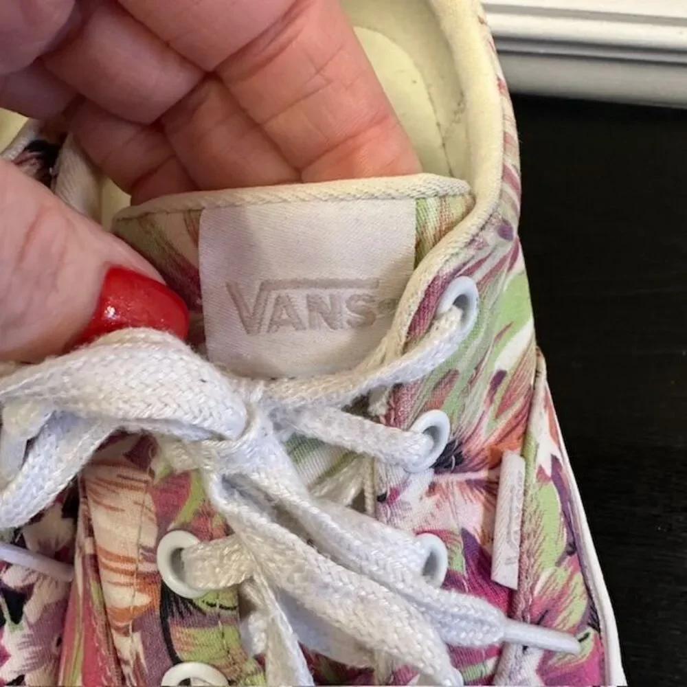 Vans Tropical Floral Pink Green Canvas Sneakers